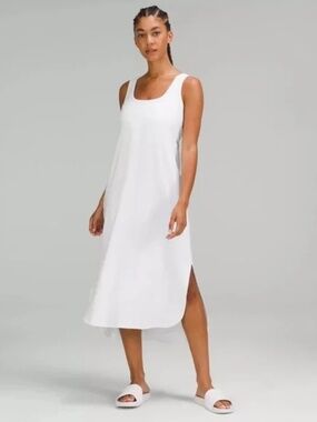 Lululemon Open Back Pima Cotton Dress White 8